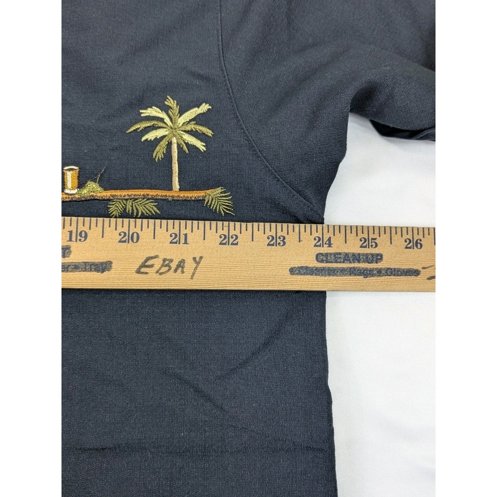 Island Republic Mens Large Shirt Embroidered‎ Drinks Palms Black Beach Vacation - Picture 9 of 9